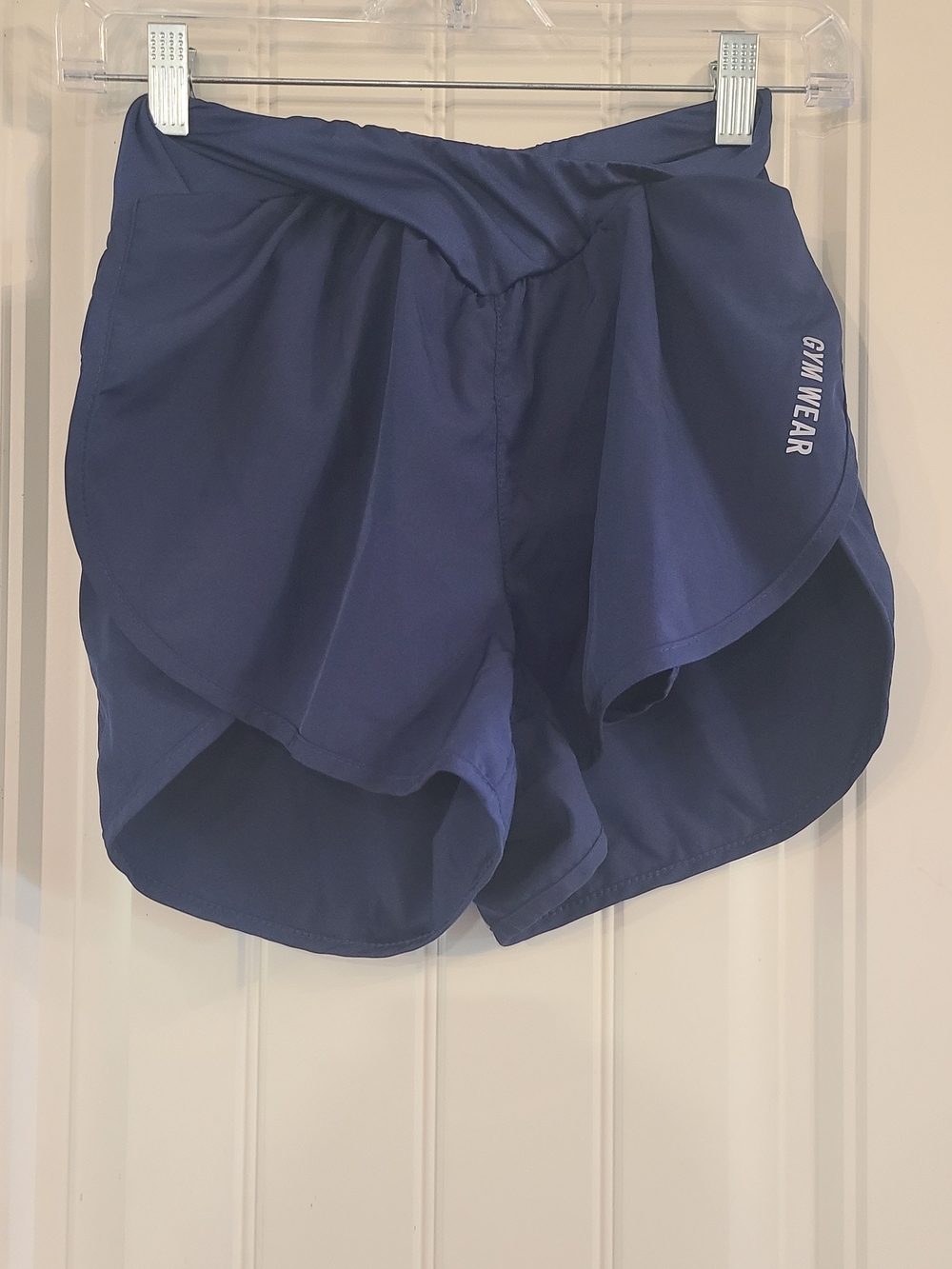 SHEIN Navy Crossover Waist Athletic Shorts Size S